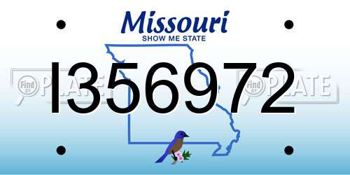 I356972 Missouri License Plate