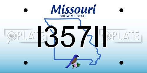 I357II Missouri License Plate