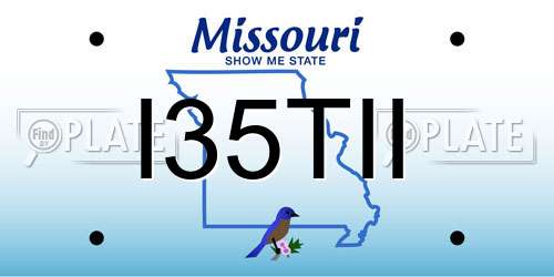 I35TII Missouri License Plate