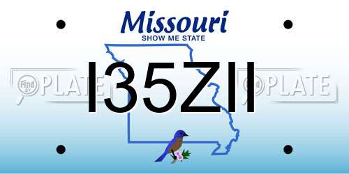 I35ZII Missouri License Plate