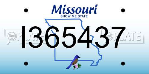 I365437 Missouri License Plate