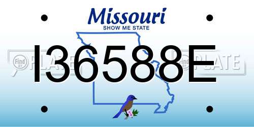 I36588E Missouri License Plate