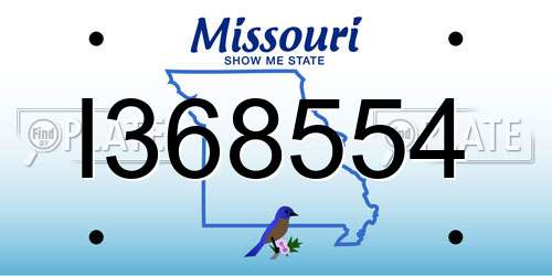 I368554 Missouri License Plate