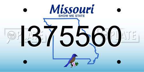 I375560 Missouri License Plate