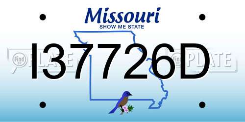 I37726D Missouri License Plate