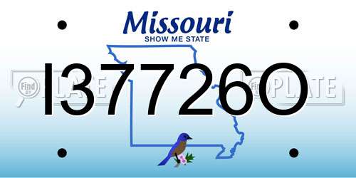 I37726O Missouri License Plate