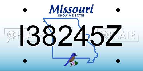 I38245Z Missouri License Plate