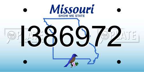 I386972 Missouri License Plate