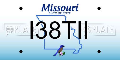 I38TII Missouri License Plate