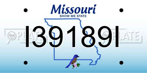 I39189I Missouri License Plate