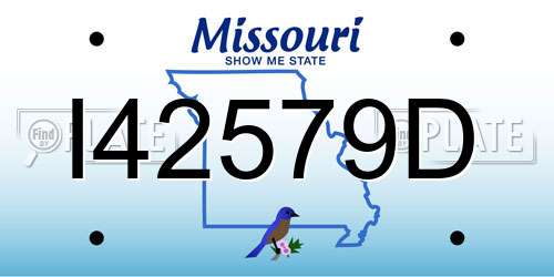 I42579D Missouri License Plate