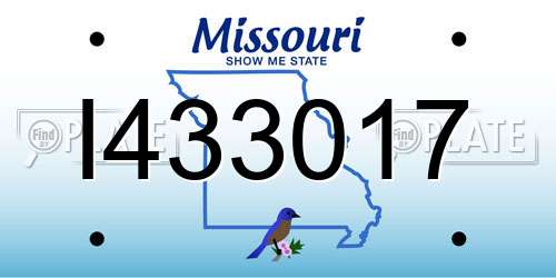 I433017 Missouri License Plate