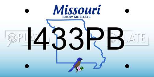 I433PB Missouri License Plate