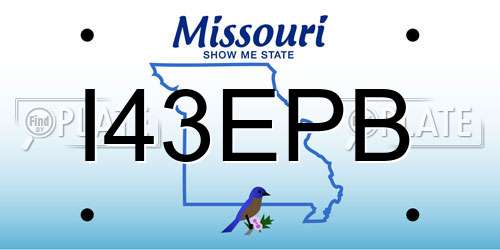 I43EPB Missouri License Plate