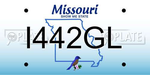 I442GL Missouri License Plate