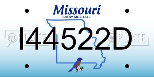I44522D Missouri License Plate