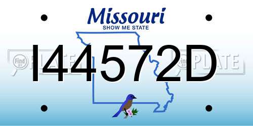 I44572D Missouri License Plate