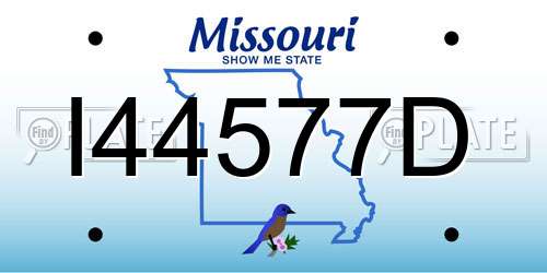 I44577D Missouri License Plate