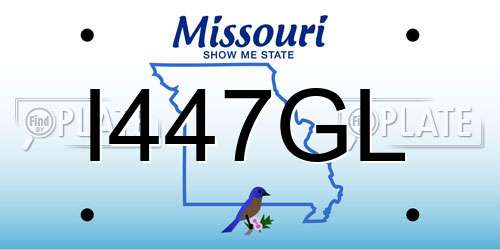 I447GL Missouri License Plate