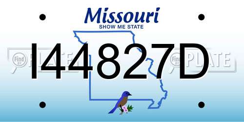 I44827D Missouri License Plate