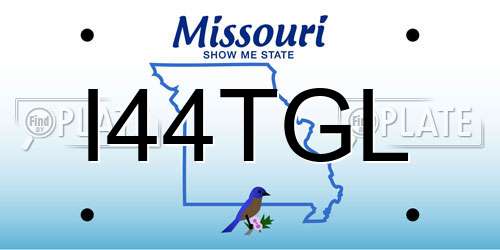 I44TGL Missouri License Plate