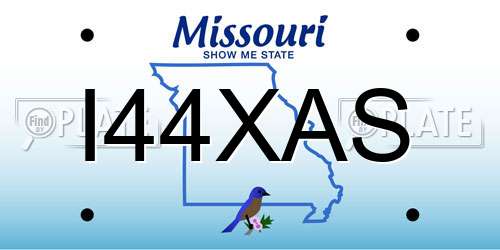 I44XAS Missouri License Plate