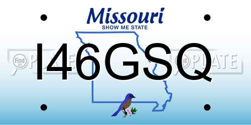 I46GSQ Missouri License Plate