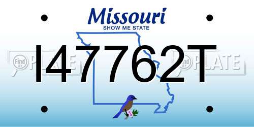 I47762T Missouri License Plate