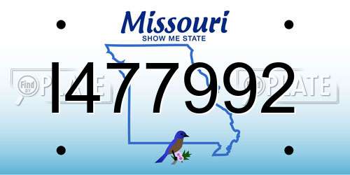 I477992 Missouri License Plate