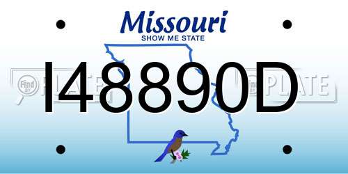 I48890D Missouri License Plate