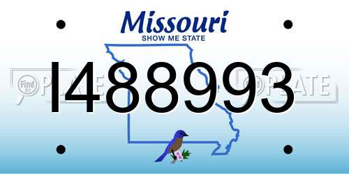 I488993 Missouri License Plate