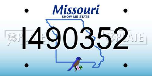 I490352 Missouri License Plate