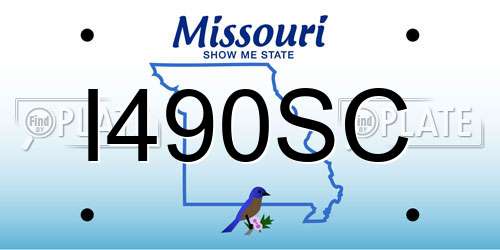 I490SC Missouri License Plate