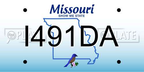 I491DA Missouri License Plate