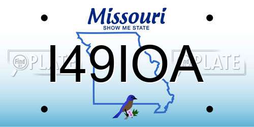 I49IOA Missouri License Plate