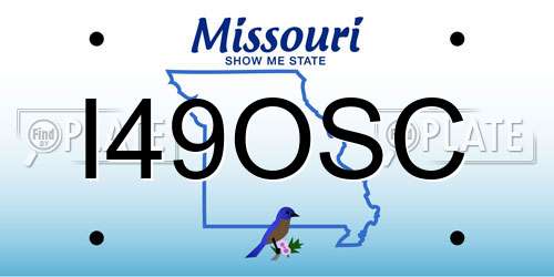I49OSC Missouri License Plate