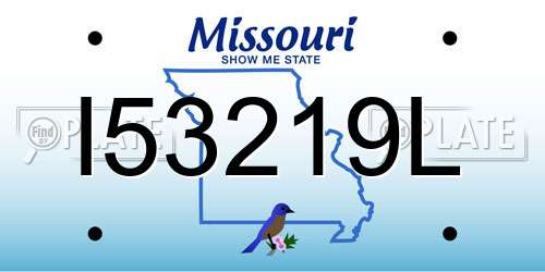 I53219L Missouri License Plate