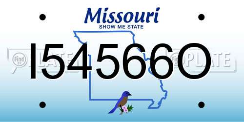 I54566O Missouri License Plate
