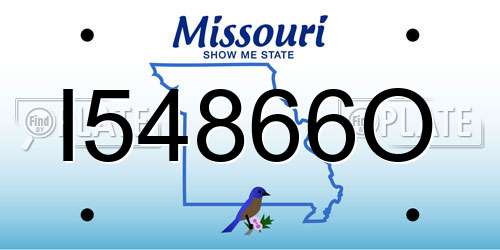 I54866O Missouri License Plate