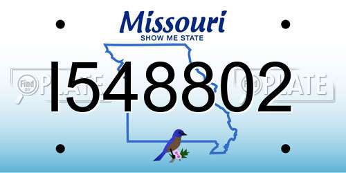 I548802 Missouri License Plate