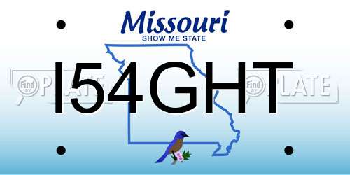 I54GHT Missouri License Plate