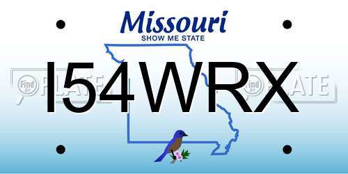 I54WRX Missouri License Plate