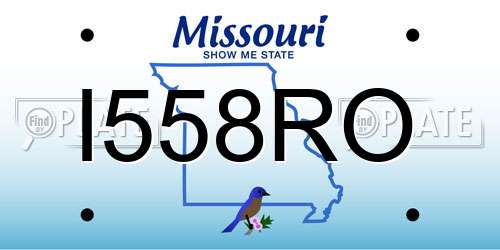 I558RO Missouri License Plate