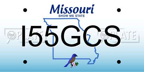 I55GCS Missouri License Plate