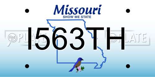 I563TH Missouri License Plate