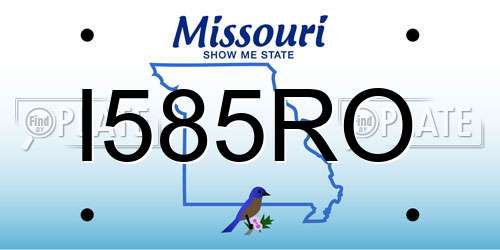 I585RO Missouri License Plate