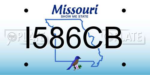I586CB Missouri License Plate