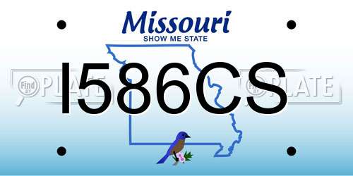I586CS Missouri License Plate