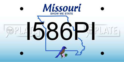 I586PI Missouri License Plate