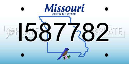 I587782 Missouri License Plate